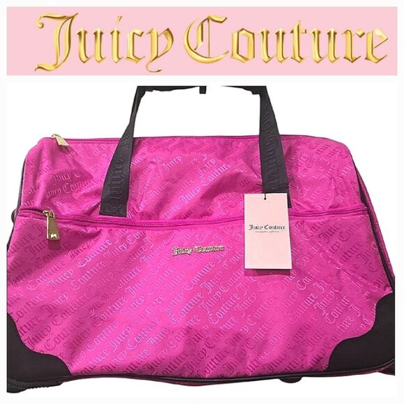 Juicy Couture Signature Logo Rolling Duffel Travel Bag
